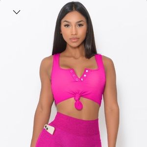 Bombshell sportswear front knot bra